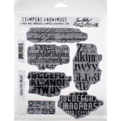  Tim Holtz  - Stamper's Anonymous Cling Stamps «Faded Type»  6 modèles différents